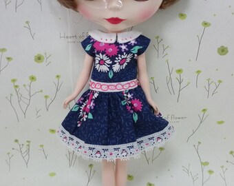 Blythe Dress - Blythe Clothes - Bead Embroidery Dress