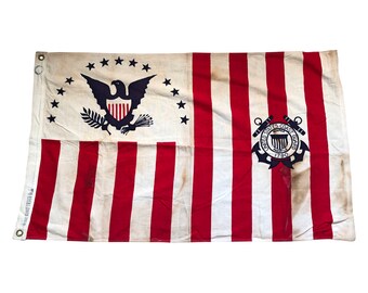 Vintage U.S. Coast Guard Ensign Flag No. 4 1915-1953