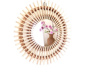 Rattan mirrror vintage style PETIT SOLEIL