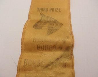 Vintage 1942 Third Place Horse show ribbon equestrian style