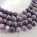 8mm Frosted Amethyst Round gemstone beads full strand