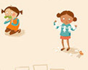Kinder by Heather Ross for Windham Fabrics - Kindergarten - White - Fat Quarter - FQ - Cotton Quilt Fabric