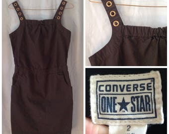 1990s CONVERSE black jumper dress, size 2,