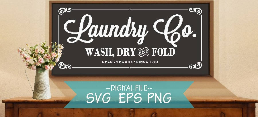 SVG Laundry sign / Laundry Co SVG / Laundry Room Sign / Rustic