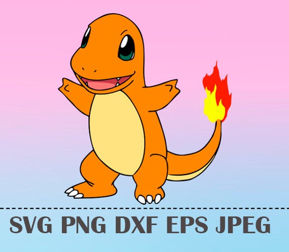 Download SVG Charmander pokemon Vector Layered Cut File Silhouette