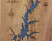 Items Similar To Wood Laser Cut Map Of Jordan Lake NC Topographical   Il 170x135.1259890586 Kxtw 