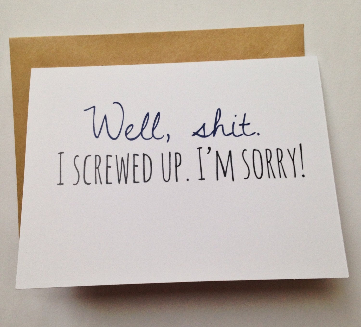 Im Sorry Card Apology Card I Screwed Up Humor Card 6400