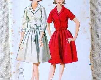 1960s dress pattern, shirtwaist pattern, vintage sewing pattern, Butterick 3364, bust 32 pattern, shirtwaist dress, vintage dress pattern
