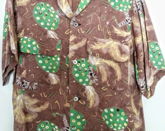 vintage 1950s rayon Arrow Hawaiian dual flap pockets
