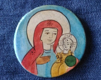 Religious magnet - Refrigerator Magnet -Madonna with Child Jesus- Holy Magnet - Christian Magnet - Fridge Magnet - Catholic Magnet -