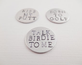 Golf Ball Markers - Aluminum Hand Stamped Golf Ball Markers
