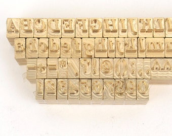 Large Size-Individual hot stamp (initials) Font:M-Bell, (Capital, lowercase, numbers and special symbols) Leather craft tools MLT-P00000ZS