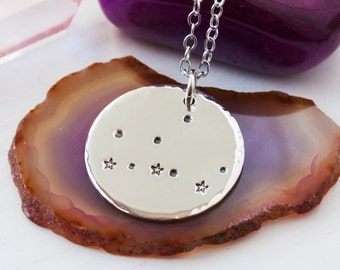 Virgo constellation zodiac necklace. Zodiac gift. Sterling silver zodiac constellation necklace. Virgo necklace. Virgo zodiac necklace. RTS