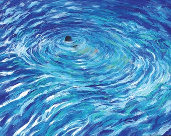 Original Painting - Night Swim Too