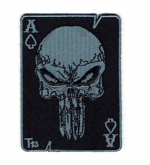 Punisher Ace of Spades Skull Death Card Decorative IronOn