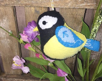 Noialand Wool Felt Hand Sewn Great Tit Ornament keychain decor