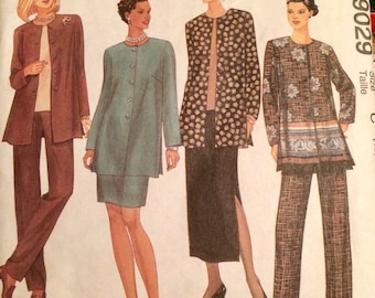 Misses' Jacket, Top, Pants, and Skirt Sewing Pattern Vintage 90's McCall's 9029 Bust 32-36 inches Complete Uncut FF