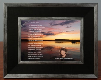 Customized Broken Chain Sympathy Poem with Photo of Loved One|Personalized Digital Photo Sympathy Gift