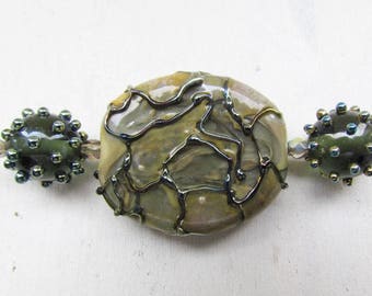 Glass lampwork beads, 3 pc grey lampwork beads set, handmade lampwork beads, lampwork beads, handmade glass beads, glass beads for jewelry
