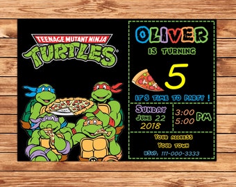 Ninja Turtles Invitation, Ninja Turtles Party, TMNT invitation, Teenage Mutant Ninja Turtle invitations, TMNT Birthday Invitation
