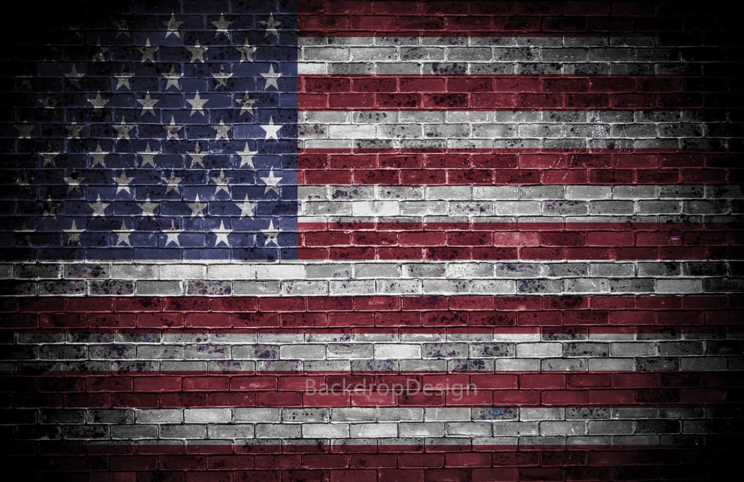 Patriotic Backdrop Rustic Grunge Dark Brick Wall With Patriotic Backdrop Rustic Grunge Dark Brick Wall With