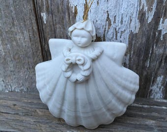 Margaret Furlong Seashell Porcelain Angel Ornament
