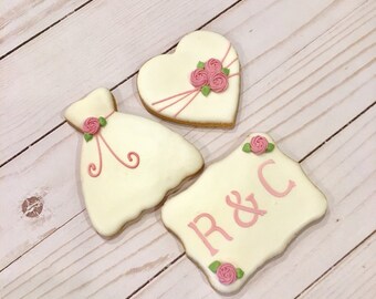 Bridal Shower Favors, Wedding Cookie Favors - 1 dozen