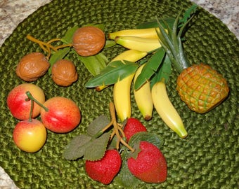 Fake Fruit / Faux Fruit / Fake Strawberries / Fake Pineapple / Fake Bananas / Fake Peaches / Fake Walnuts / Fake Foliage