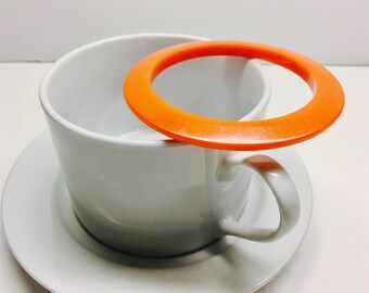 Vintage Bakelite Stunning Orange Saucer Bangle - Tested Bakelite