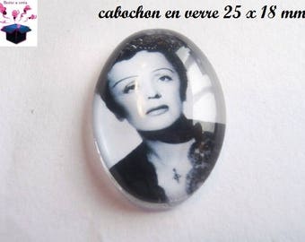 1 cabochon glass 25mm x 18mm theme edith piaf