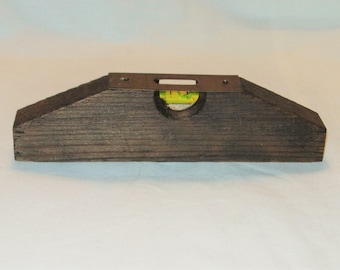 Antique Correct Level Small Wooden Level with Brass Plate