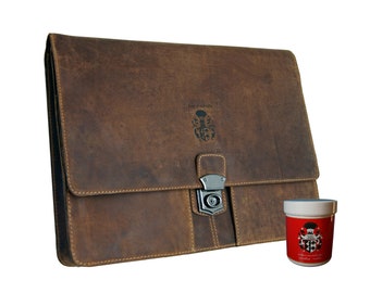Leather folder Briefcase A4 Portfolio SEMMELWEIS 2.0 - BARON of MALTZAHN