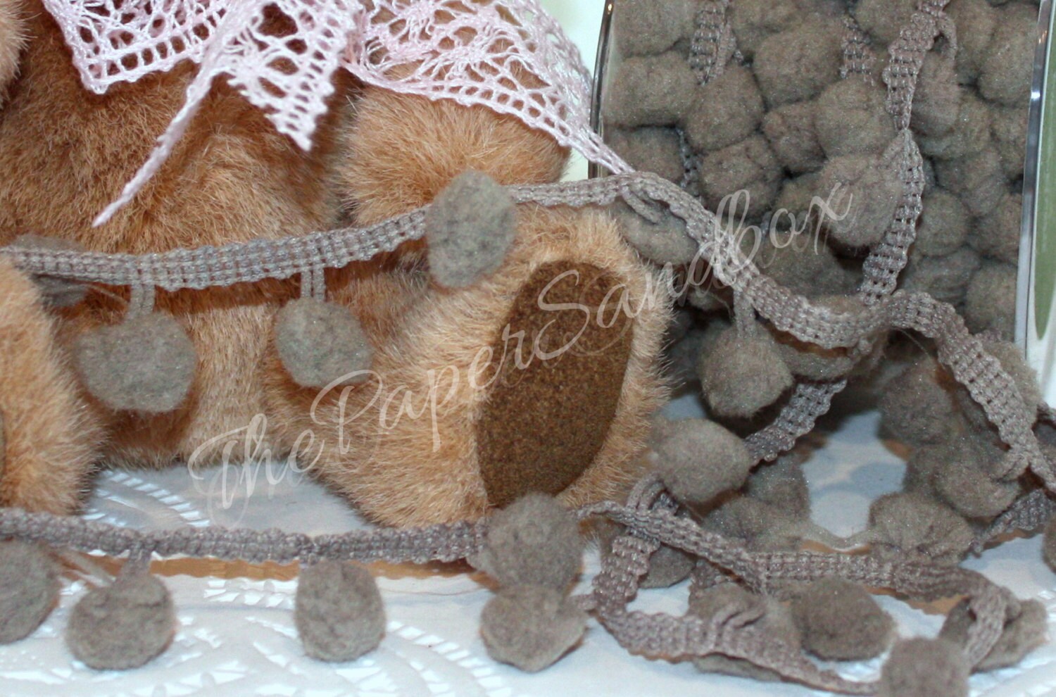 Gray Pom Pom Trim Grey Pom Pom Trim 1/2 wide by the