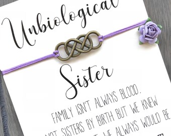 Unbiological sister bracelet, Soul sister bracelet, Big Little sorority, Best friend, Matching jewelry, Friendship bracelet, BFF gifts, A95