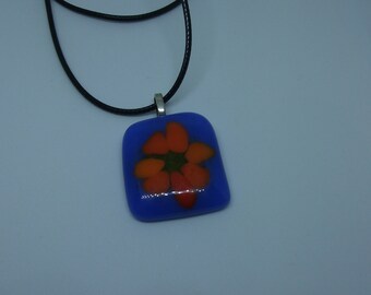Blue Fused Glass Pendant