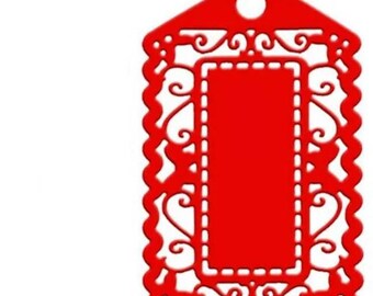 Cut lace tag scrapbooking