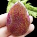 Yellow, Green, PINK Striped Crackles Dragon Vein Agate Teardrop Pendant - 54x35x7mm - Energy Enhances Mental Function, Remove Negativity