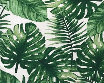Green Bahama Palm Leaves Precut Quilt Fabric Squares. 5" - 6.5" squares. Fabric for quilting Australia