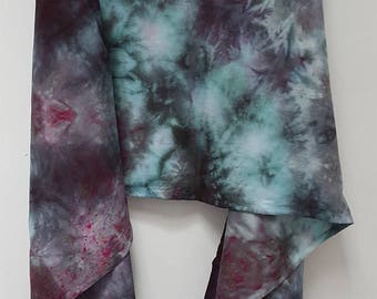 Hand Dyed Rayon Infinity Scarf in Gray