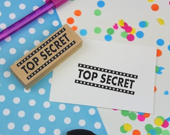 Top Secret Rubber Stamp - bullet journal - diary - packaging stamp - classified - secret - confidential - happy mail