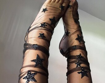 Glitter and Stars Tulle Socks