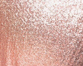 Rose Gold Sequin Fabric, Glitters Sequins Fabric, Rose Gold Full Sequin on Mesh Fabric, Rose Gold Sequins Fabric by the Yard -SQRG