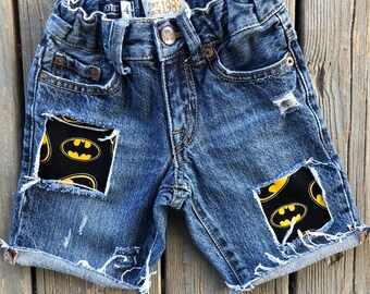 Boys Batman Ripped Distressed Jeans//Shorts Batman Outfit Batman Birthday Everyday Denim Boys Pants 2 options black Shorts now!