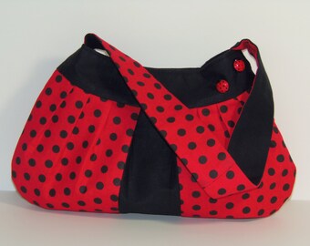 Ladybug Purse Red and Black Polka Dot Shoulder Tote Bag