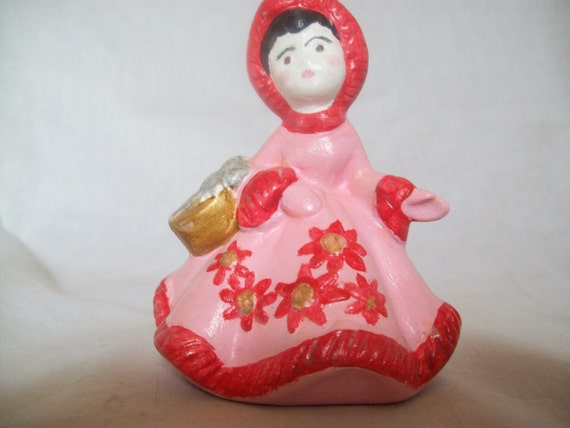 Christmas Girl, Girl in Pink and Red, Winter Girl, Holiday Girl, Girl decor, Girl Room Decor, Girl Gift, Gift, Hand Painted Ceramic
