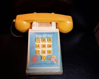 1968 Fisher Price Pop Up Pal Chime Phone 150 Made in USA