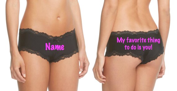 Personalized My Favorite Thing To Do Is You Black Lace Trim Panty, FAST SHIPPING, Customize for you or a friend