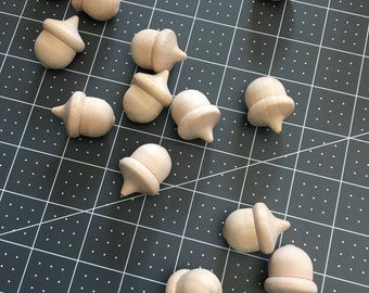 Unfinished Wooden Acorns, Wood Acorn, Wooden Acorns, Crafting Acorns, Wooden Craft Supplies, Waldorf Wooden Acorns, Rustic Wedding Decor
