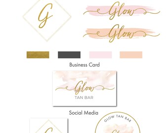 Watercolor logo, logo, logo design, branding package, Mini branding kit, Photography Logo, Watermark Logo Gold Logo, Watermark