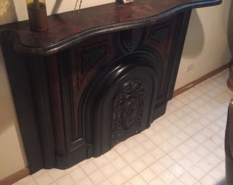 antique cast iron fireplace surround
